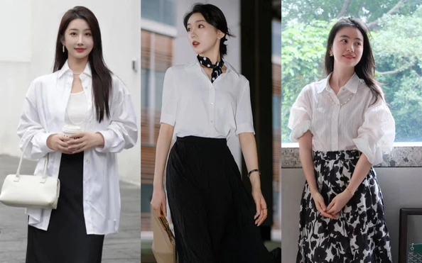 Combo Kinh Điển: Áo Sơ Mi Trắng và Chân Váy Dài