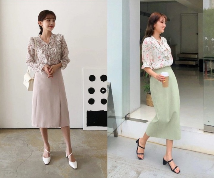 Lời khuyên cho trang phục công sở khi muốn mặc chân váy lụa