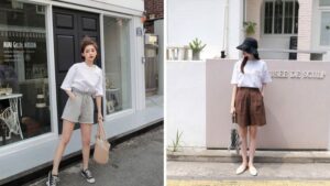 Quần ống rộng màu trắng